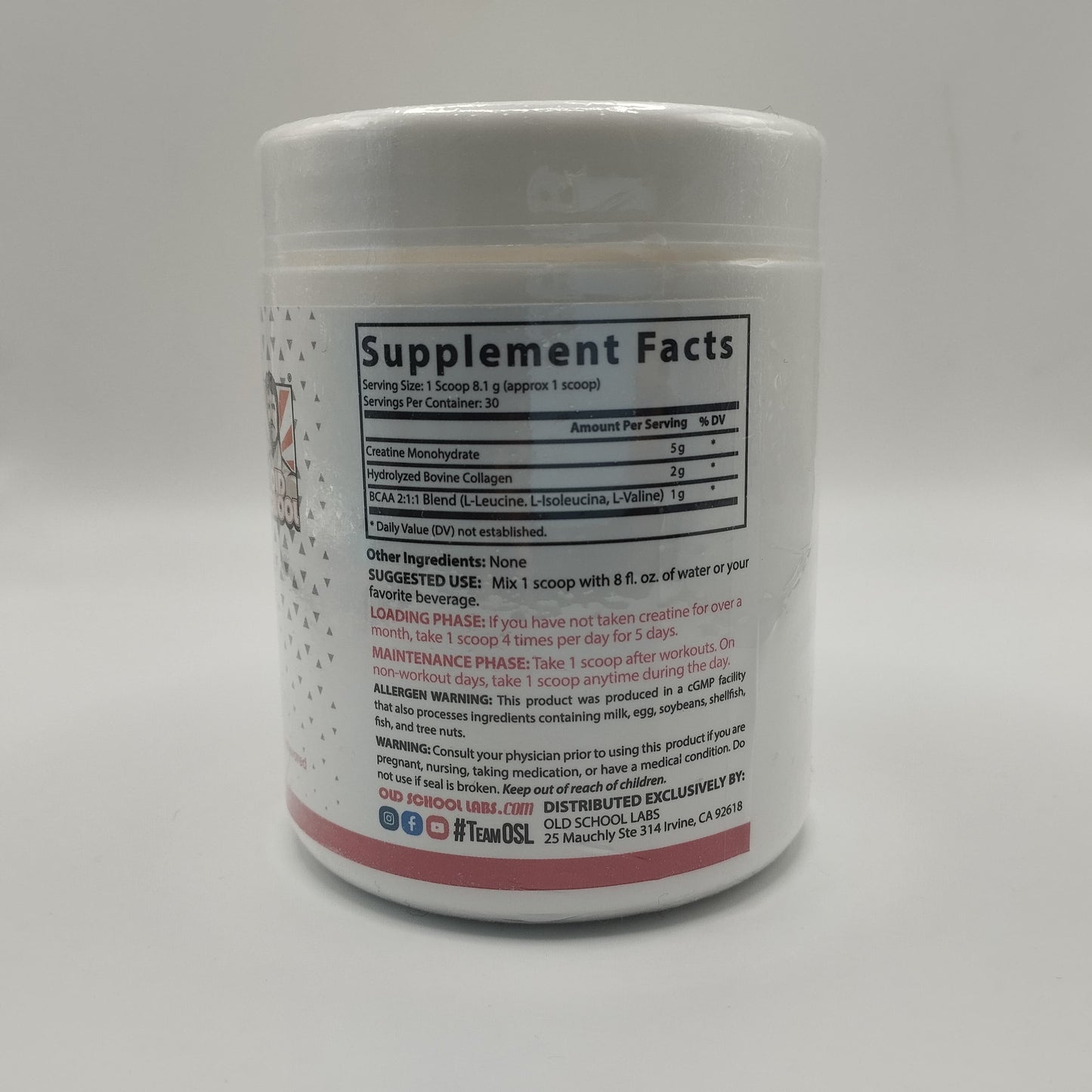 Old School Monohidrato de Creatina para Mujeres - 240 g Polvo