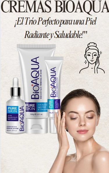 Bioaqua  - Trío Facial Pure Skin Serum y Cremas